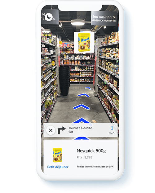 mobile with indoor navigation inside market store